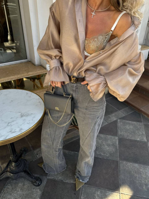ELEGANCKA KOSZULA Z PRZEZROCZYSTEGO MATERIAŁU ELEGANCKA KOSZULA Z PRZEZROCZYSTEGO MATERIAŁU