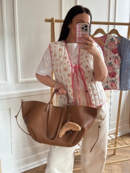 KAMIZELKA W DROBNE KWIATY DAISY RÓŻOWA