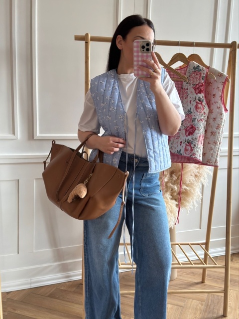 KAMIZELKA W KWIATY DAISY NIEBIESKA