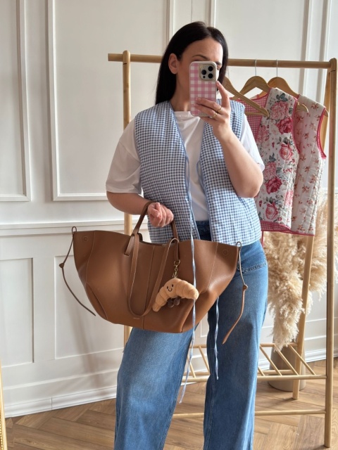 KAMIZELKA W KWIATY DAISY NIEBIESKA