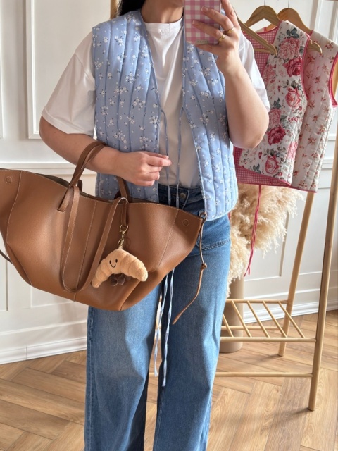 KAMIZELKA W KWIATY DAISY NIEBIESKA