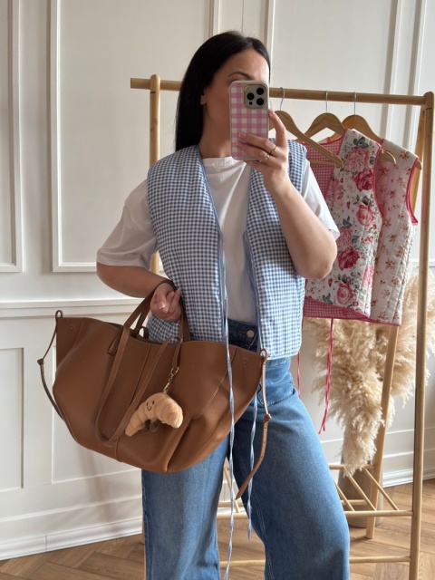 KAMIZELKA W KWIATY DAISY NIEBIESKA