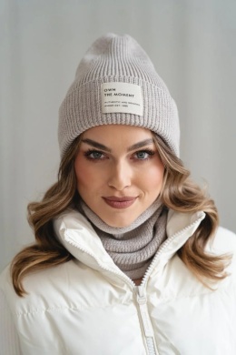 Komplet czapka i komin – 100% wełny merino “BRIGID NEW” – BEIGE