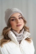 Komplet czapka i komin – 100% wełny merino “BRIGID NEW” – BEIGE