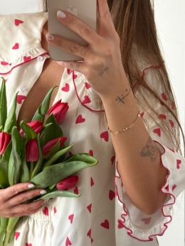 PIŻAMA DAMSKA Z FALBANKAMI SERDUSZKA SPODNIE WISKOZA