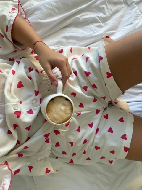 PIŻAMA DAMSKA Z FALBANKAMI SERDUSZKA WISKOZA