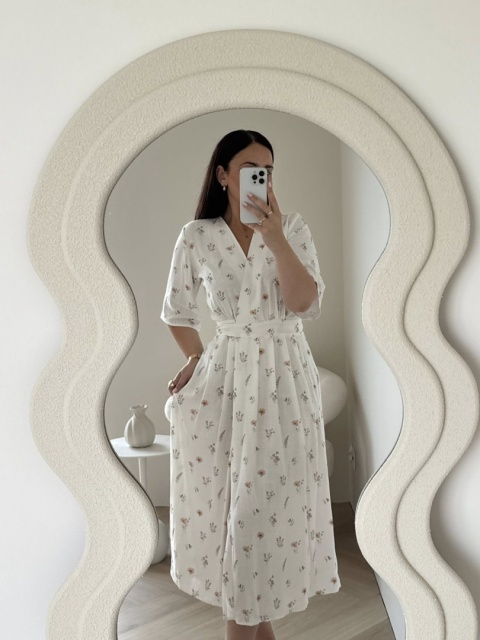 SUKIENKA KOPERTOWA W KWIATY MIDI SOFIA BLOOM
