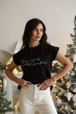 T-SHIRT HAVE A HOLLY JOLLY CHRISTMAS CZARNY