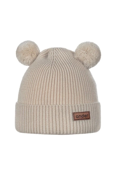 Czapka dziecięca TEDDY - 100% wełna merino - beżowy