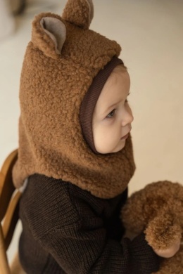 Kominiarka dziecięca YETI z wełny merino – camel