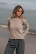 Sweter POLO – 100% wełny merino – beżowy
