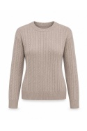 Sweter POLO – 100% wełny merino – beżowy