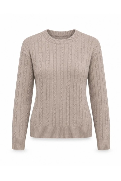 Sweter POLO – 100% wełny merino – beżowy