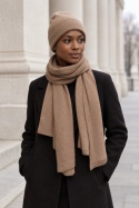 Szal damski PENELOPE – 100% wełny merino – camel